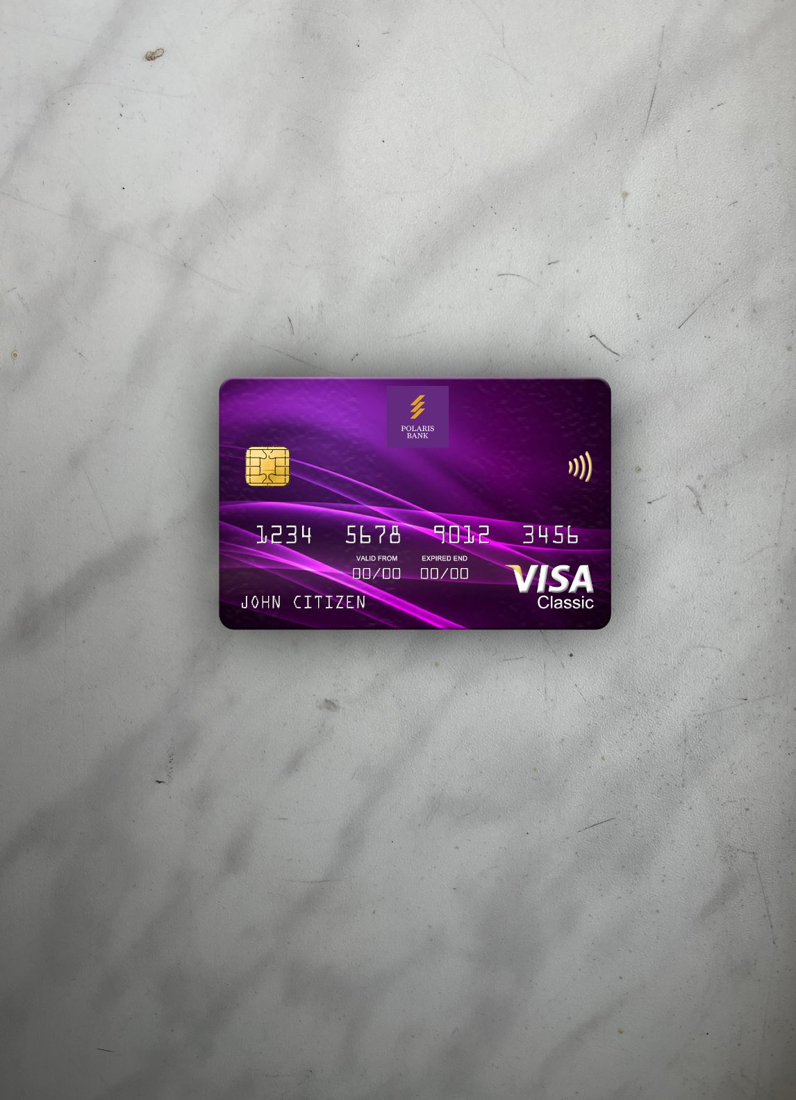 Download Nigeria Polaris Bank visa classic card photolook front Photoshop template